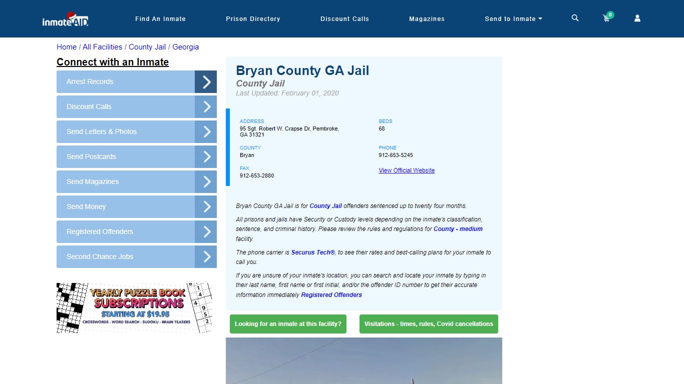 Bryan County GA Jail - Inmate Locator - Pembroke, GA