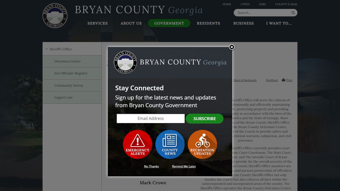 Sheriff's Office | Bryan County